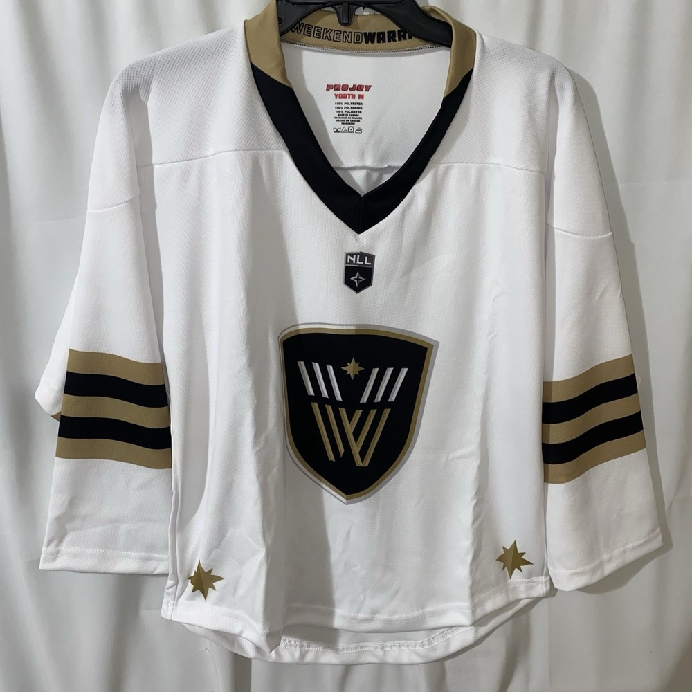 Vancouver Warriors NLL Lacrosse Jersey White‎ Youth Size Medium ProJoy NWOT